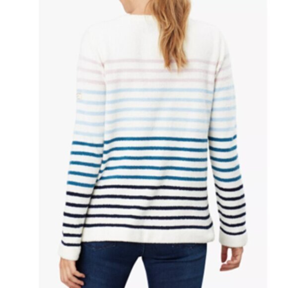 JOULES Womens Chenille Seaham Striped Pullover Jumper US 10 Crew Neck Knit - Picture 6 of 14